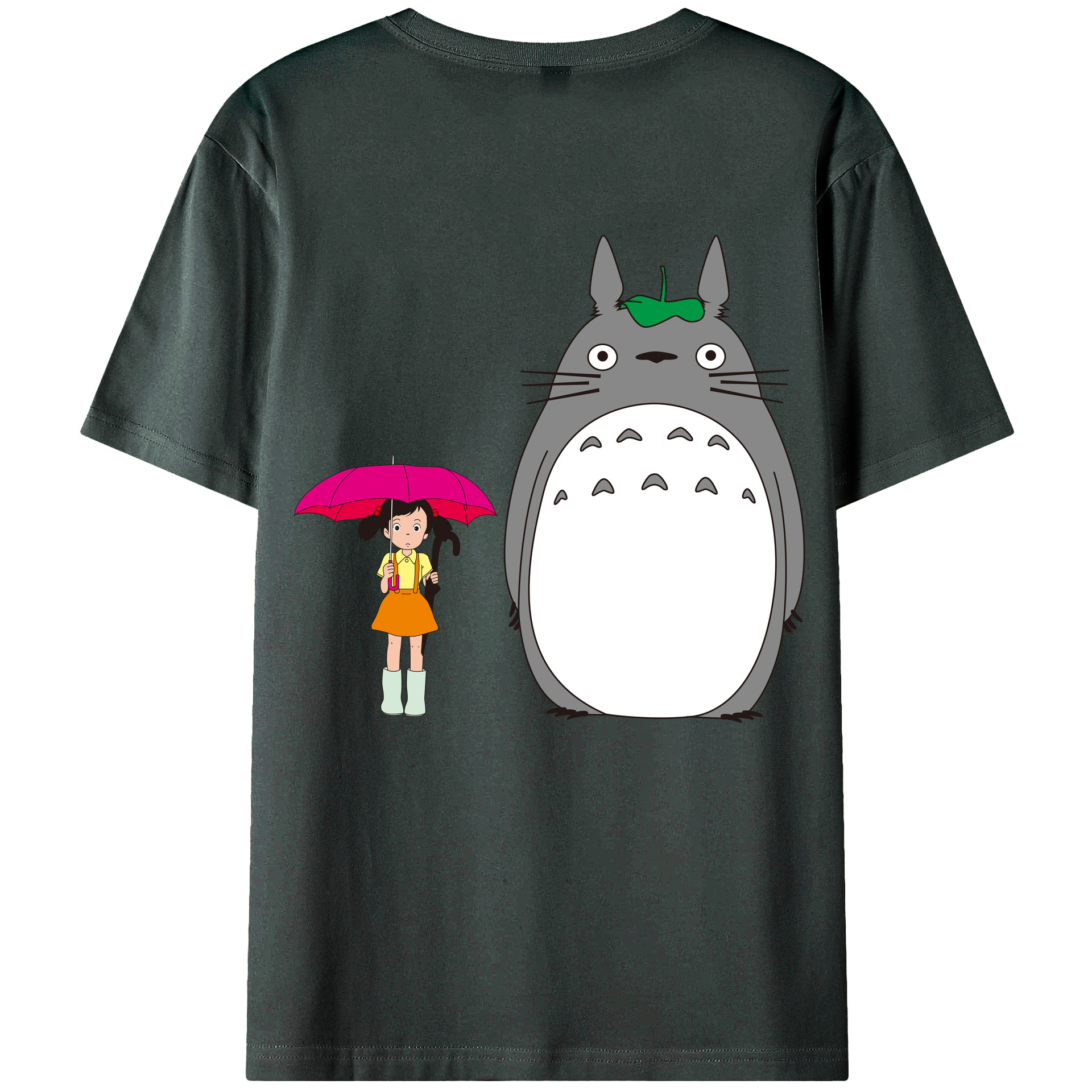 （画像用） となりのトトロ 草壁メイ 草壁サツキ My Neighbor Totoro Satsuki Kusakabe Mei Kusakabe 綿100％ メンズ半袖Tシャツ（バックプリント） 通気性